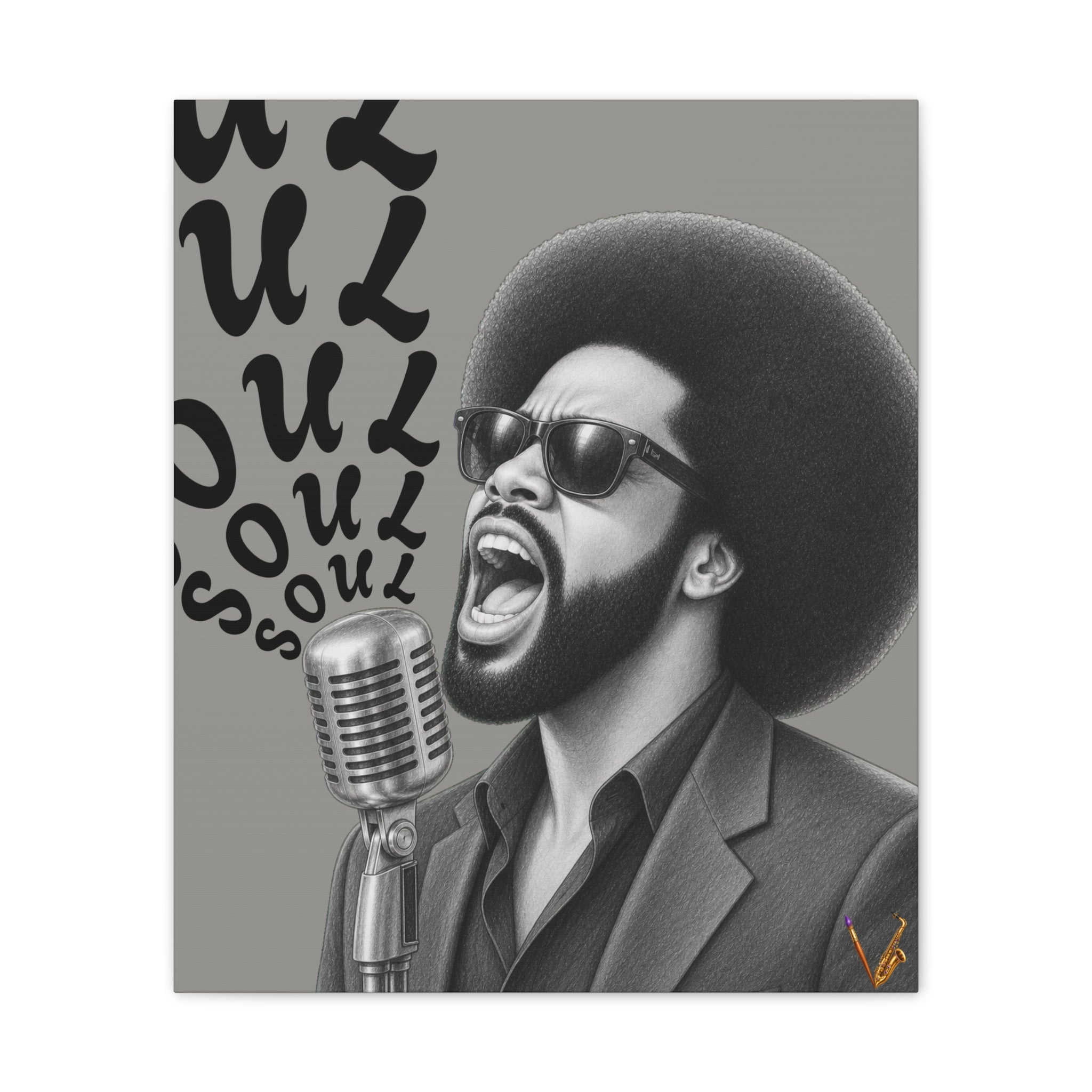 Soul singer monochrome canvas wall art