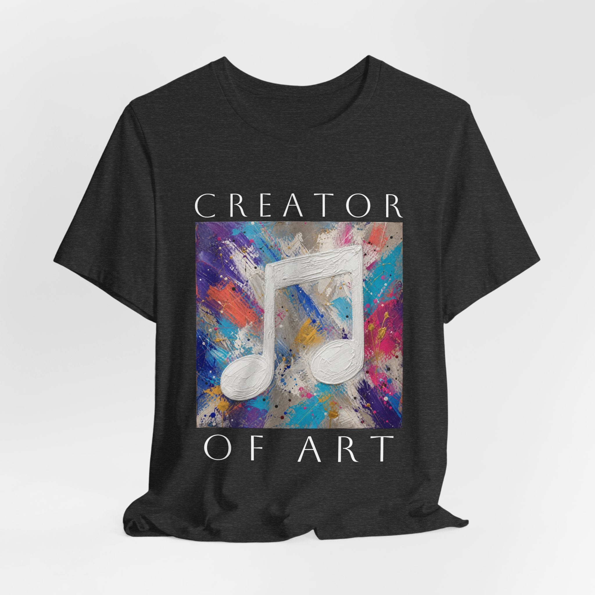 Unisex Creator of Art colorful music note graphic T-shirt – view 47