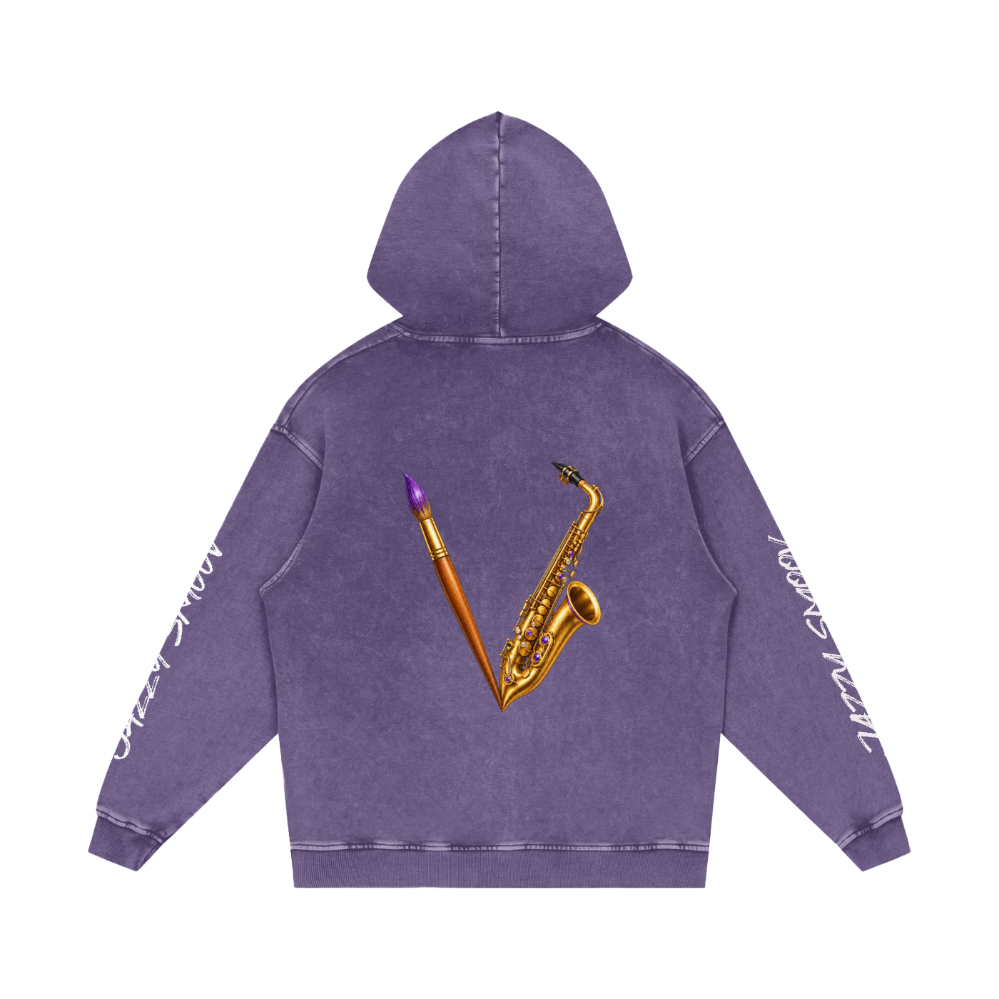 Jazzy Smoov Keep Calm Heavyweight Cotton Hoodie – Purple – product image 2