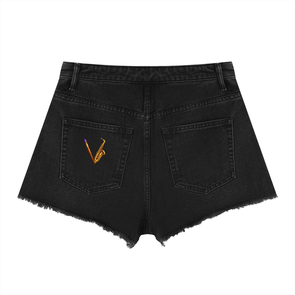 Women’s Create Art Design High-Rise Denim Shorts – product image 2