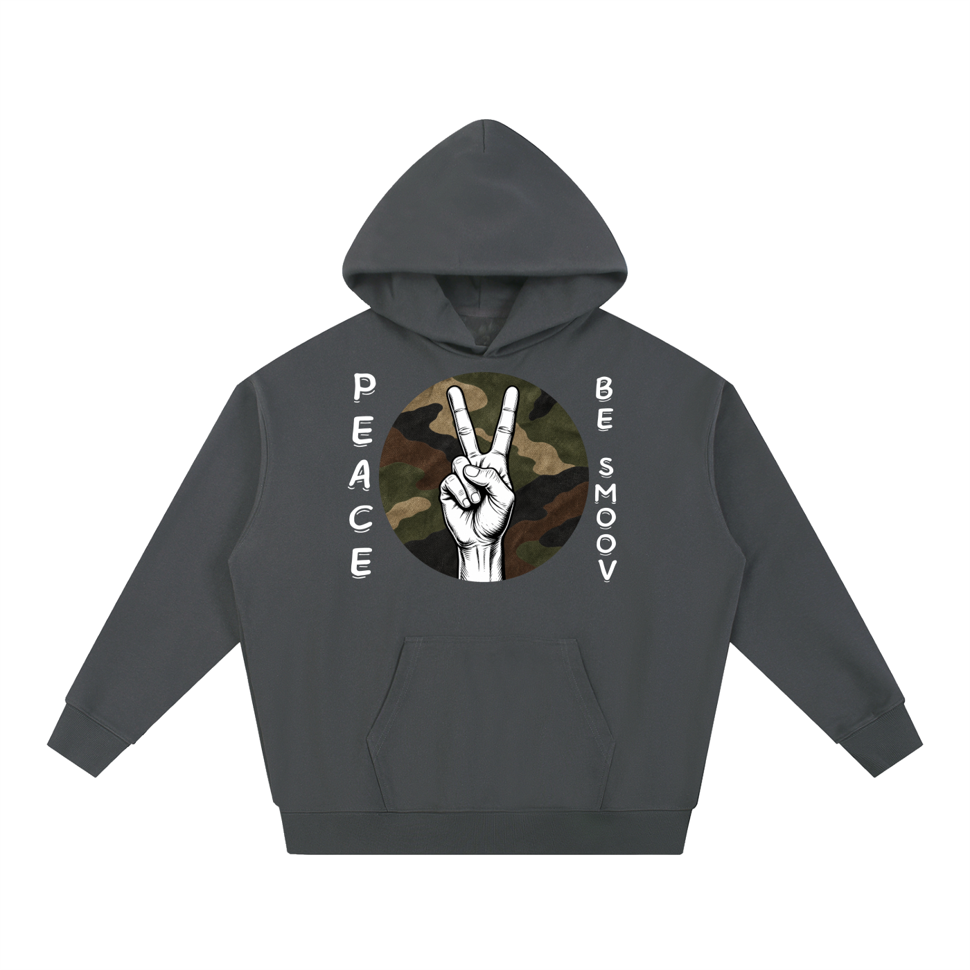 Peace Be Smoov Camo Graphic Heavyweight Hoodie – product image 3