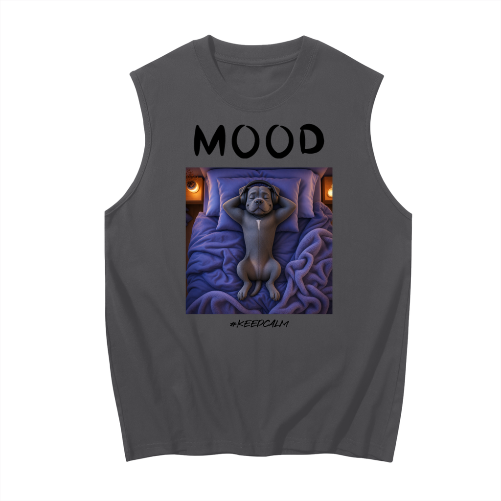 Men’s Mood Keep Calm Graphic Cotton Tank Top – product image 1