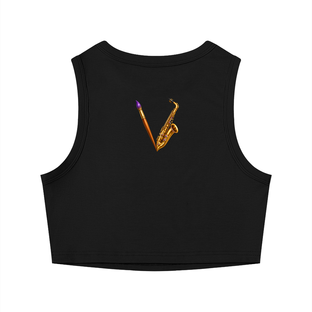 Women’s Love Art Cat Graphic Cropped Tank Top – product image 4
